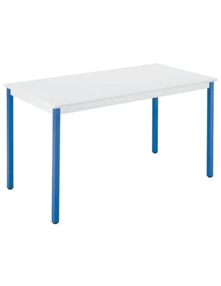 Mesa eco 140x70 gris cl patas azul