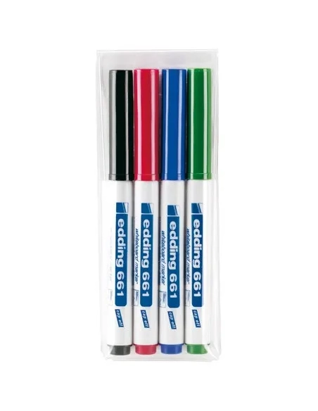 Bolsa 4 rotuladores pizarra Edding 661 surtidos