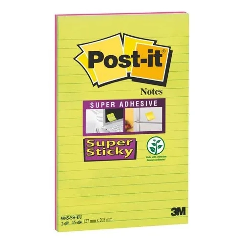 Bloc Pos It super sticky 127x203 45h neon