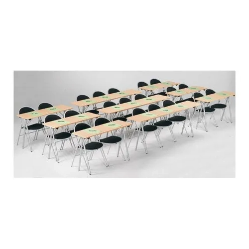 Mesa plegable formación academias 120x40 haya patas aluminio