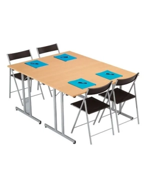 Mesa plegable apilable multiusos 120 x 80 Haya pata aluminio