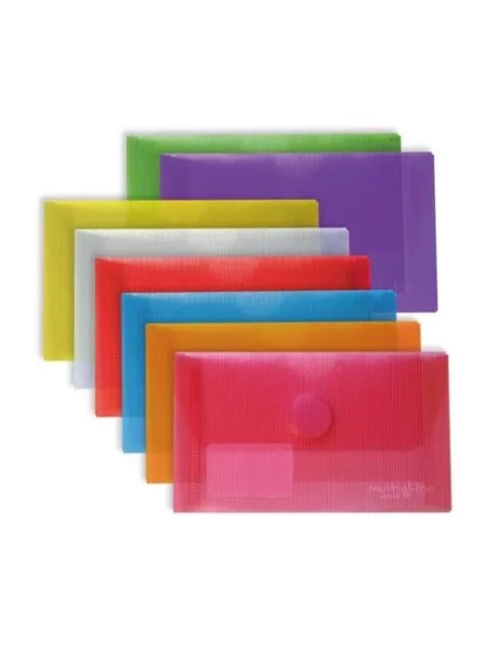 Pack 5 sobres polipropileno A6 cristal velcro