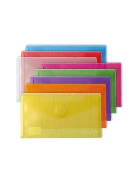 Pack 10 sobres polipropileno A5 cristal velcro
