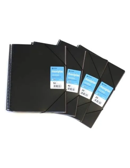 Carpeta 40  fundas maxiplas negra Grafoplas