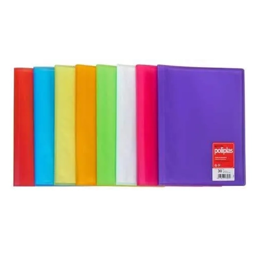 Carpeta 20 fundas poliplas pp translucido azul