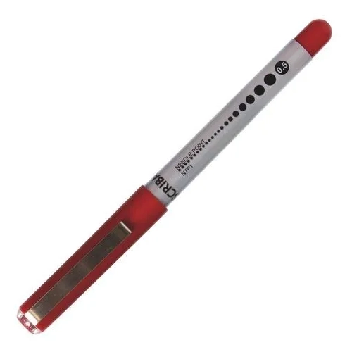 Roller tinta liquida punta aguja 0.5mm Scriba rojo