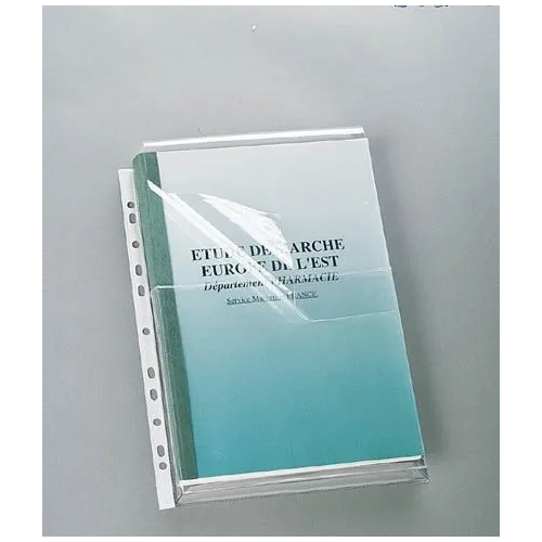 Bolsa 10 fundas con fuelles PVC solapa superior