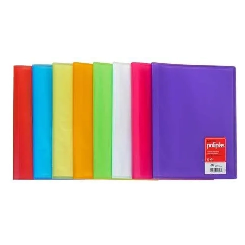 Carpeta 10 fundas poliplas pp translucido azul