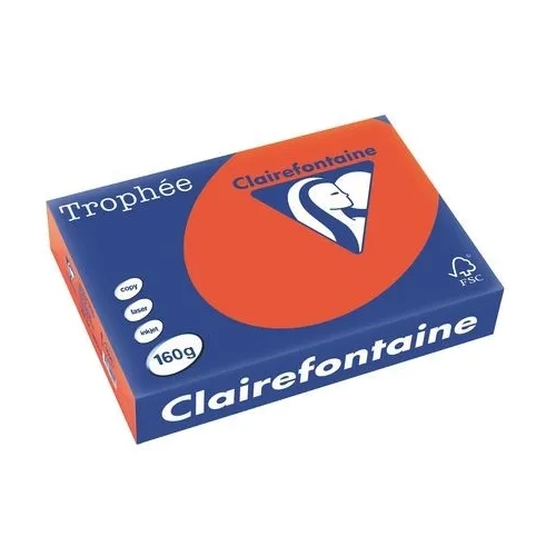 Papel A4 250 hojas 160gr rojo cardinal Clairefontaine