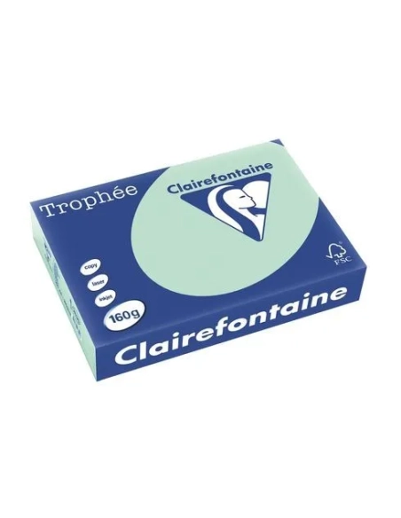 Papel A4 250 hojas 160gr verde pastel Clairefontaine