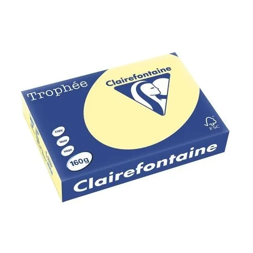 Papel A4 250 hojas 160gr amarillo canario Clairefontaine