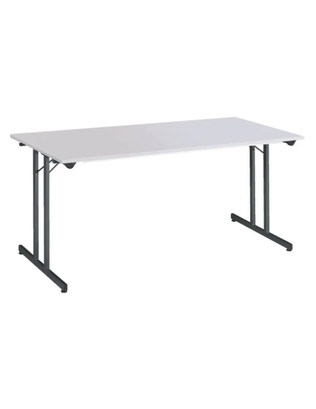 Mesa plegable apilable multiusos 160x80 Gris patas gris