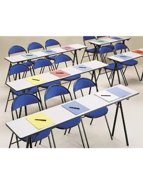 Mesa plegable formación academias 120x40 gris patas negras