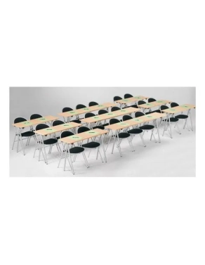 Mesa plegable formación academias 200x40 haya patas negras