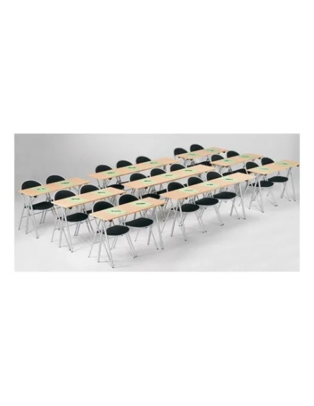 Mesa plegable formación academias 200x40 haya patas negras