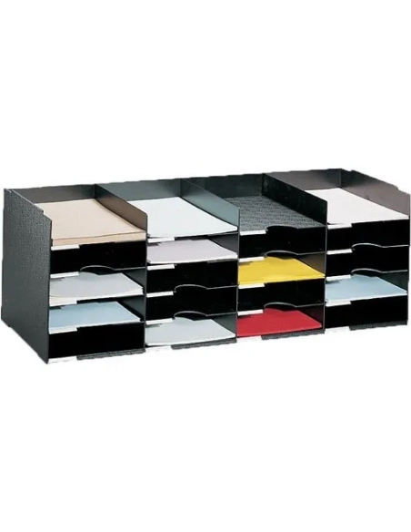Organizador modular superponible 90cm 20 casilleros negro