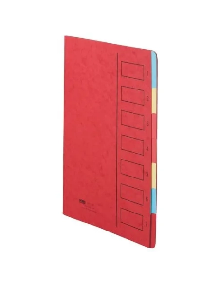 Clasificador 7 divisiones  rojo cartulina