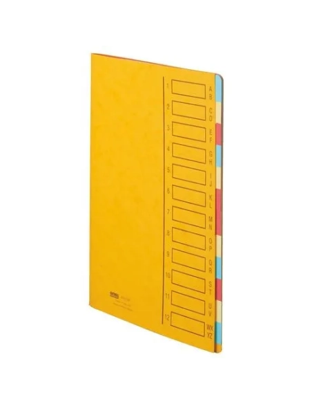 Clasificador 12 divisiones amarillo cartulina emey