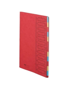 Clasificadora carpeta 12 divisiones rojo cartulina emey