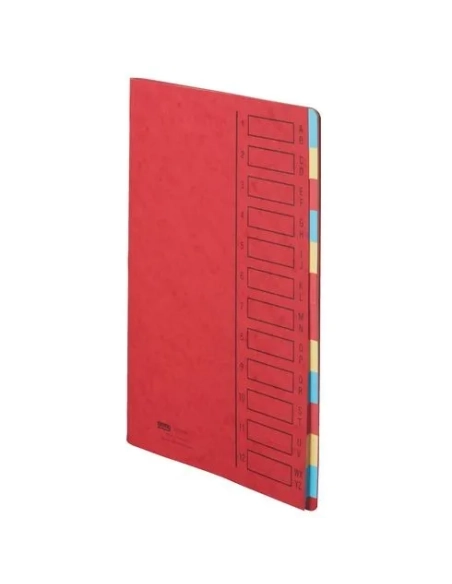 Clasificadora carpeta 12 divisiones rojo cartulina emey