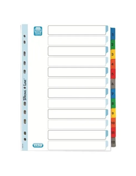Separador Indice imprimible elba 1-12 A4 170gr color