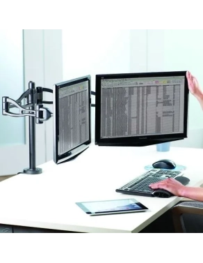 Brazo flexible profesional para doble pantalla Fellowes