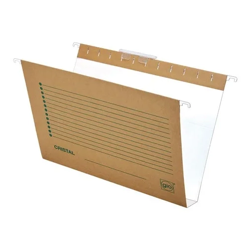 Caja 25 carpetas colgantes folio Kraf bicolor lomo 30mm visor superior