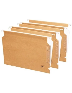 Caja 10 carpetas colgantes Kraf bicolor folio visor lateral