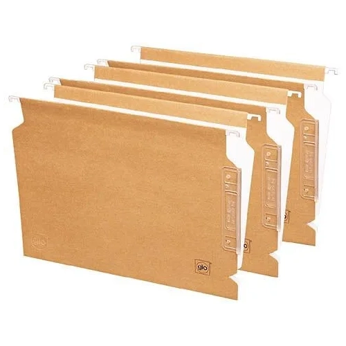 Caja 10 carpetas colgantes Kraf bicolor folio visor lateral