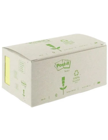 Bloc post-it 76x127mm reciclado amarillo