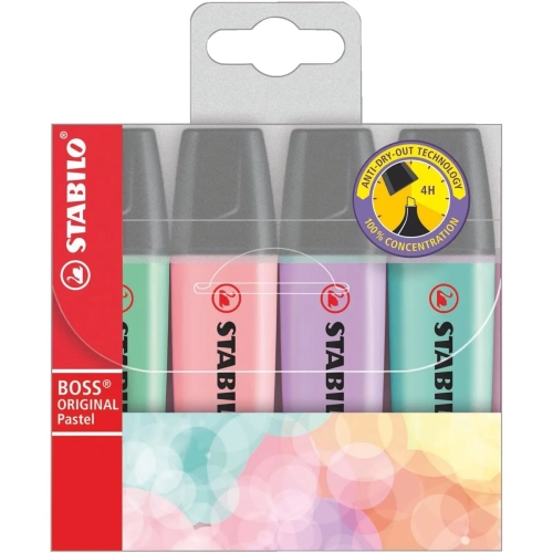 Fluorescente Stabilo Boss bolsa 4 unds Pastel