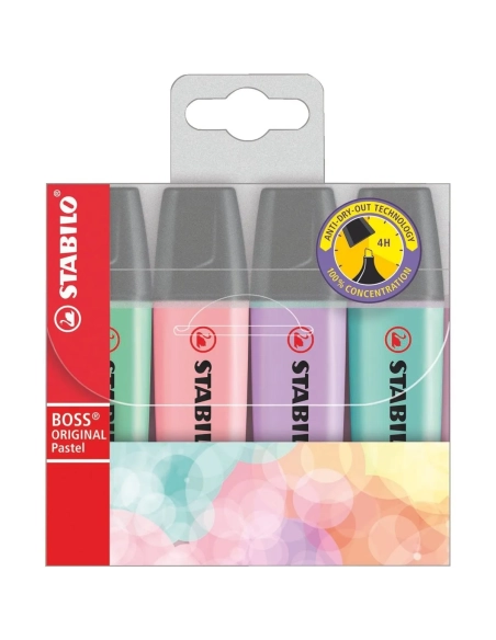 Fluorescente Stabilo Boss bolsa 4 unds Pastel