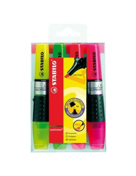 Estuche 4 rotulador fluorescentes Luminator surtidos