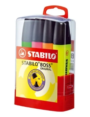 Estuche 4 rotulador fluorescentes stabilo boss surtidos