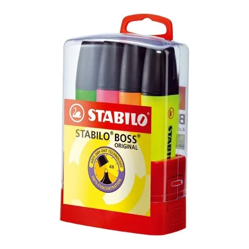 Estuche 4 rotulador fluorescentes stabilo boss surtidos