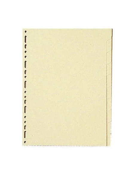 Juego 10 separadores A4 multitaladro cartulina crema