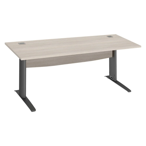 Mesa oficina patas metalicas antracita en L  80 roble gris