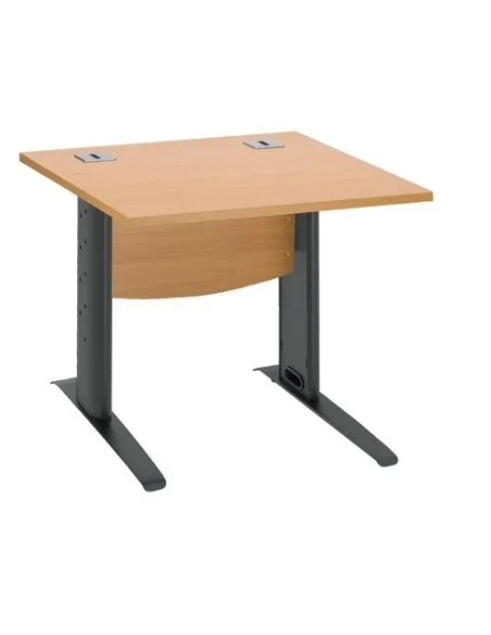 Mesa oficina patas metalicas antracita en L 80 cm haya
