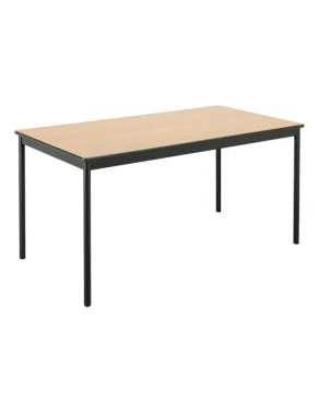 Mesa rectangular Confort 140 haya patas negra