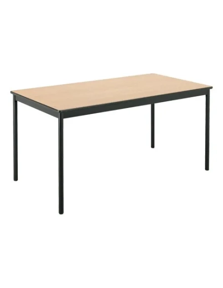 Mesa rectangular Confort 140 haya patas negra