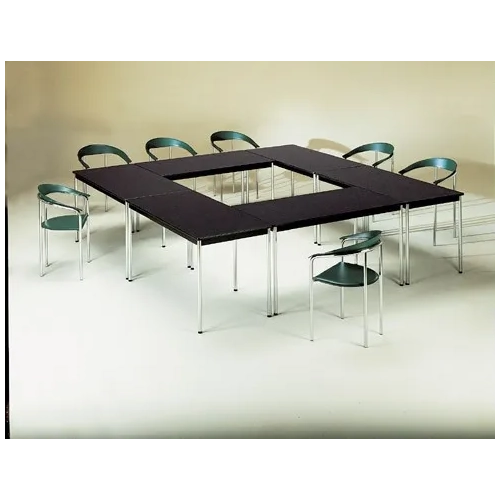 Mesa rectangular Confort 140 negra patas cromadas