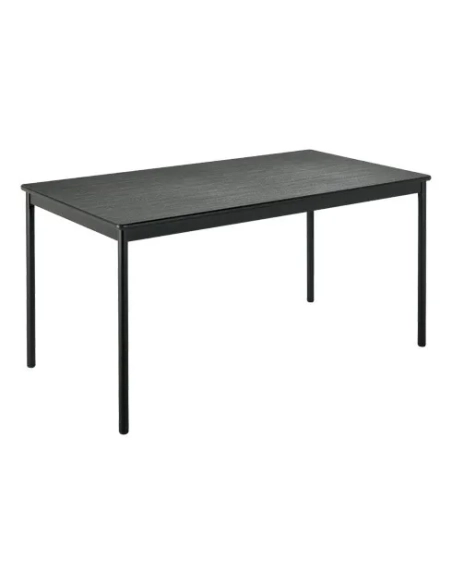 Mesa rectangular Confort 140 negra patas negras