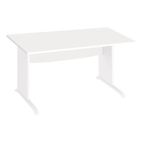 Mesa oficina 140 patas madera en L blanca