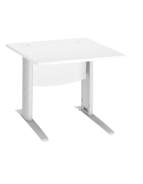 Mesa oficina patas metalicas en L  80cm blanca