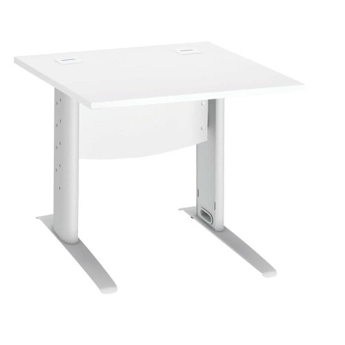 Mesa oficina patas metalicas en L  80cm blanca