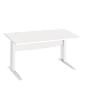 Mesa oficina patas metalicas blancas en L  140cm blanca
