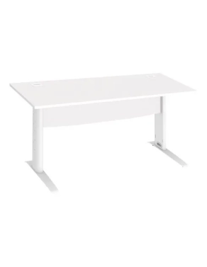 Mesa oficina patas metalicas blancas en L  160cm blanca