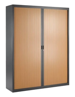 Armario metalico persiana 200x160 antracita/cerezo