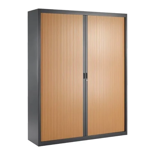 Armario metalico persiana 200x160 antracita/cerezo