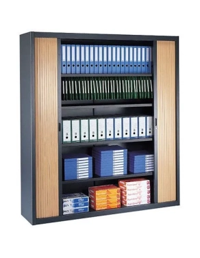 Armario metalico persiana desmontable 200x180 antracita/haya